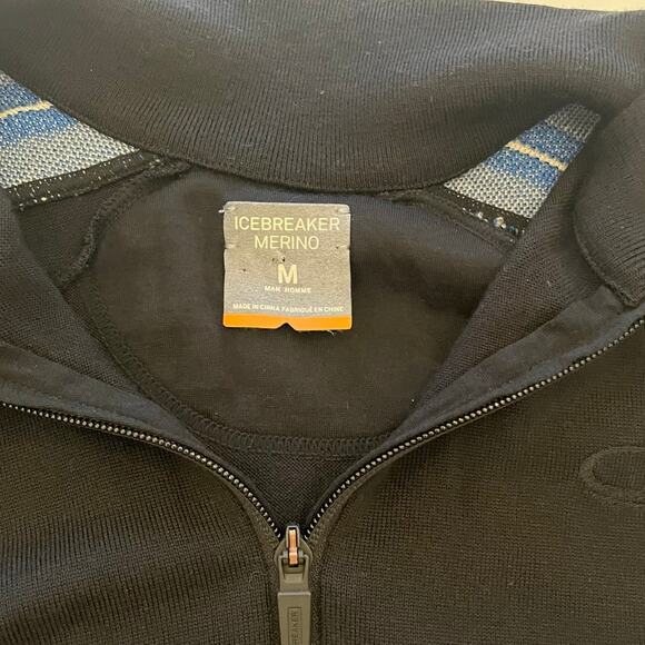 Icebreaker Quarter Zip Pullover Mens M Merino Wool Sweater Baselayer Outdoor Ski - Picture 9 of 13